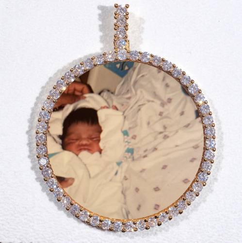 LARGE 3D CIRCLE CUSTOM PICTURE PENDANT