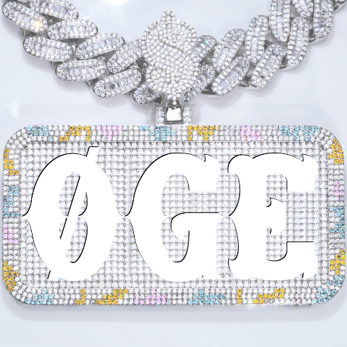 CUSTOM LETTER NECKLACE 3D COLORFUL SQUARE