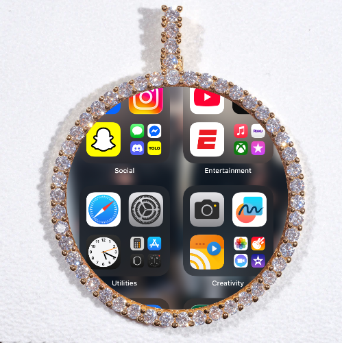 LARGE 3D CIRCLE CUSTOM PICTURE PENDANT