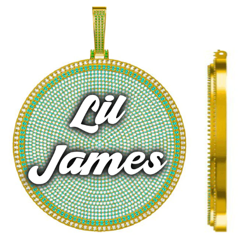 CUSTOM LETTER NECKLACE 3D BIG DISC