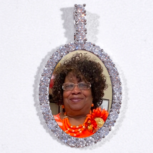 Large 3D Oval Custom Picture Pendant