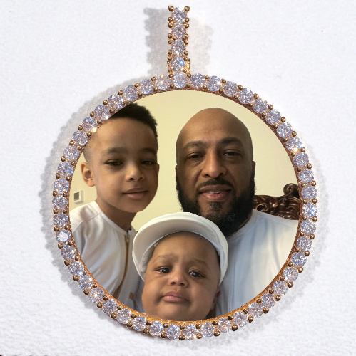LARGE 3D CIRCLE CUSTOM PICTURE PENDANT