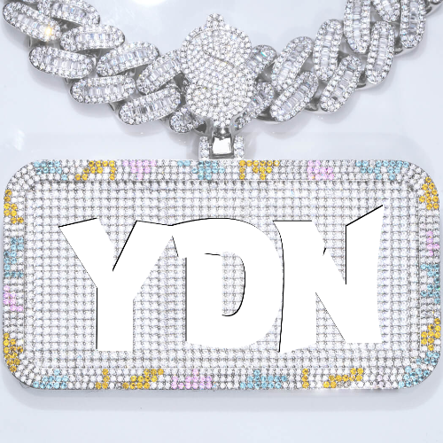CUSTOM LETTER NECKLACE 3D COLORFUL SQUARE