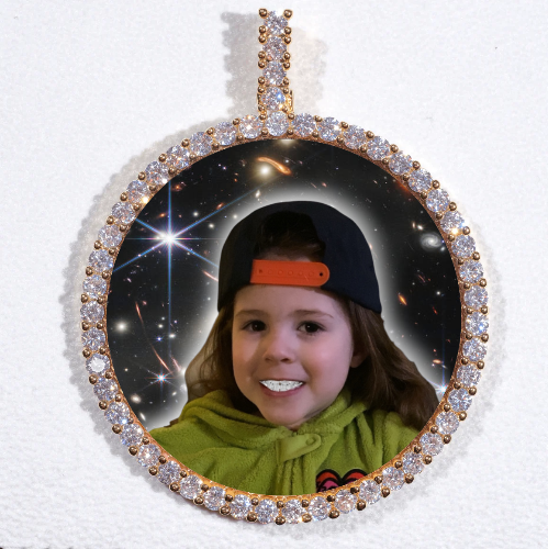 LARGE 3D CIRCLE CUSTOM PICTURE PENDANT