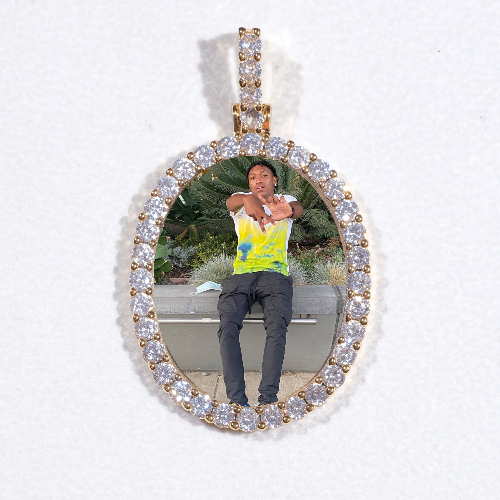 3D Oval Custom Picture Pendant