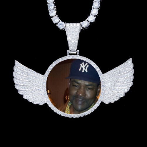 925S & VVS Moissanite 3D Wing Custom Picture Pendant
