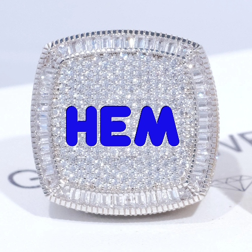 CUSTOM LETTER 3D ICED RING