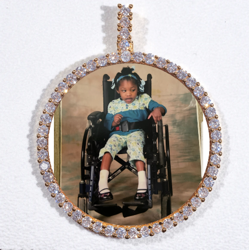 LARGE 3D CIRCLE CUSTOM PICTURE PENDANT