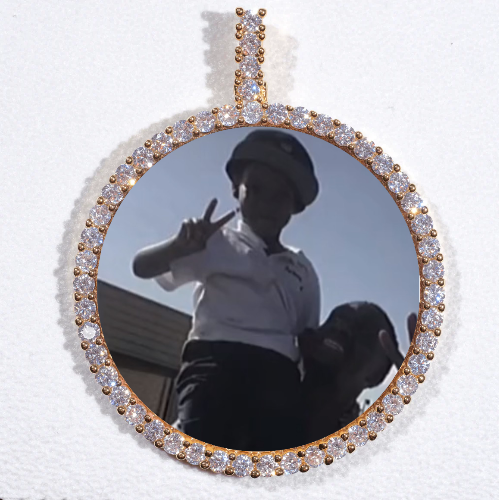 LARGE 3D CIRCLE CUSTOM PICTURE PENDANT