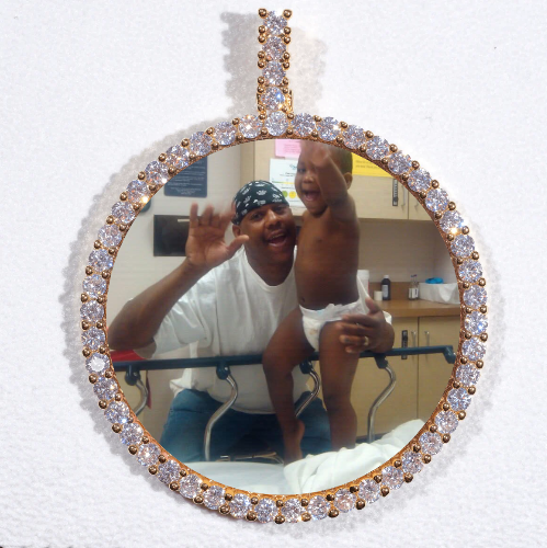LARGE 3D CIRCLE CUSTOM PICTURE PENDANT