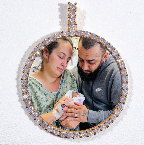 LARGE 3D CIRCLE CUSTOM PICTURE PENDANT