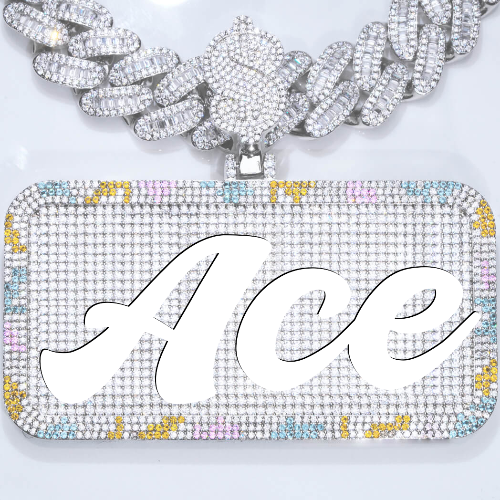 CUSTOM LETTER NECKLACE 3D COLORFUL SQUARE