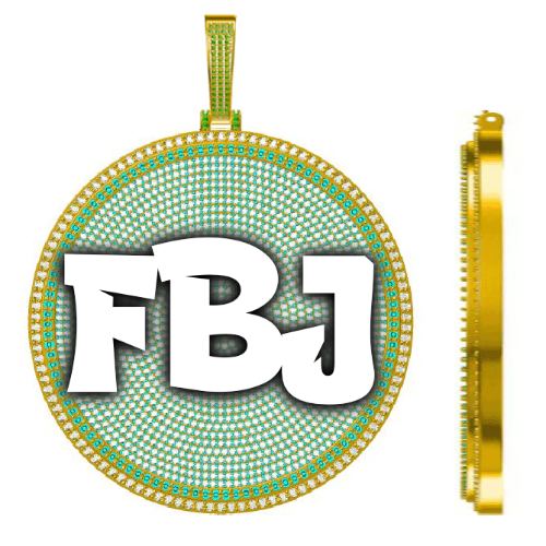 CUSTOM LETTER NECKLACE 3D BIG DISC