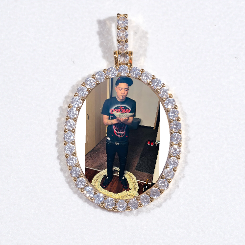 3D Oval Custom Picture Pendant