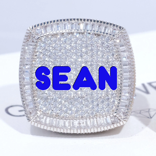 CUSTOM LETTER 3D ICED RING