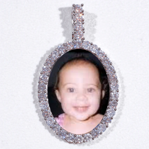 Large 3D Oval Custom Picture Pendant