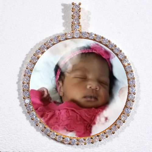 LARGE 3D CIRCLE CUSTOM PICTURE PENDANT