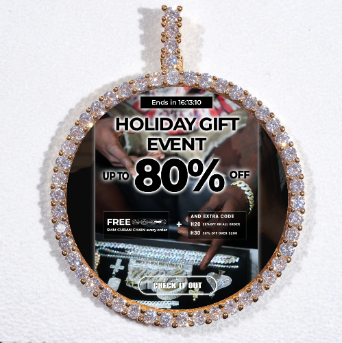 LARGE 3D CIRCLE CUSTOM PICTURE PENDANT