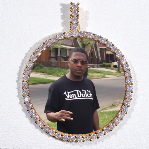 LARGE 3D CIRCLE CUSTOM PICTURE PENDANT