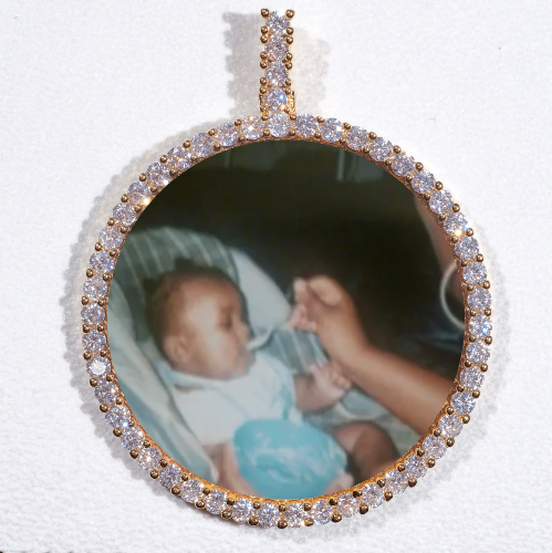 LARGE 3D CIRCLE CUSTOM PICTURE PENDANT