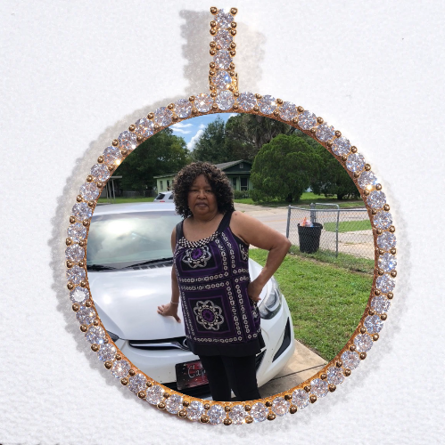 LARGE 3D CIRCLE CUSTOM PICTURE PENDANT