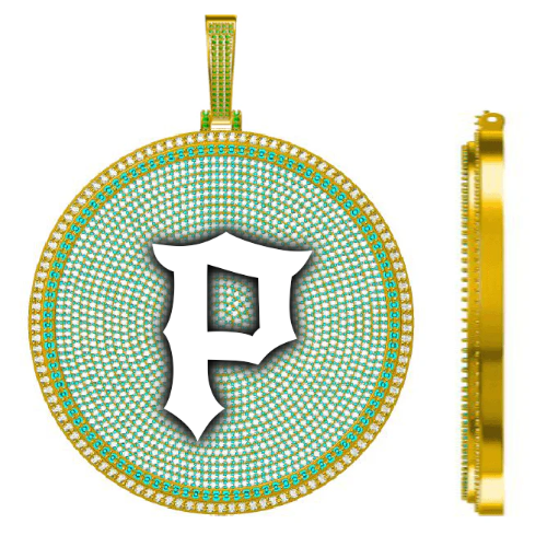 CUSTOM LETTER NECKLACE 3D BIG DISC