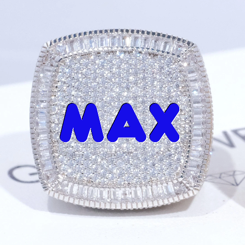CUSTOM LETTER 3D ICED RING