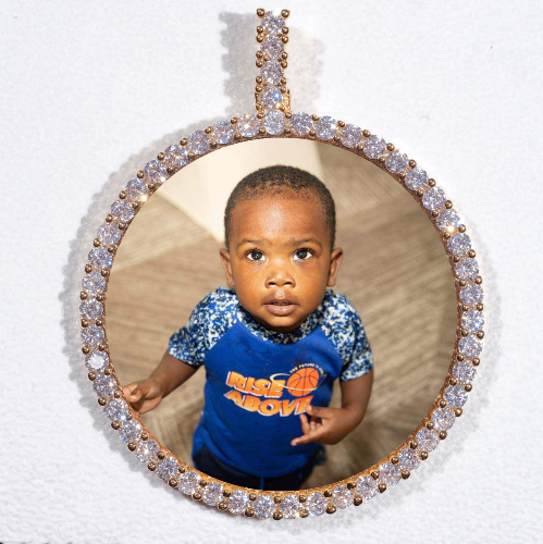 LARGE 3D CIRCLE CUSTOM PICTURE PENDANT