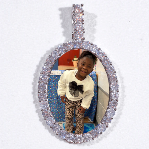 Large 3D Oval Custom Picture Pendant