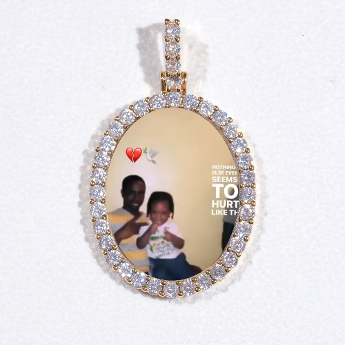 3D Oval Custom Picture Pendant