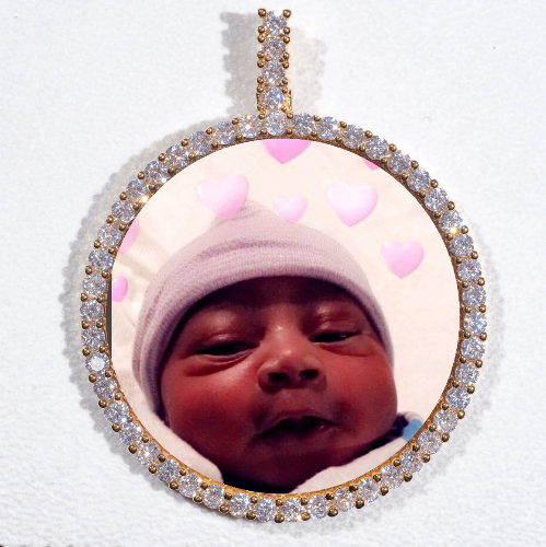 LARGE 3D CIRCLE CUSTOM PICTURE PENDANT