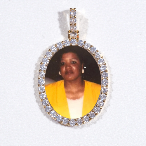 3D Oval Custom Picture Pendant
