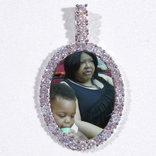 Large 3D Oval Custom Picture Pendant