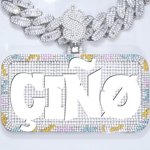 CUSTOM LETTER NECKLACE 3D COLORFUL SQUARE
