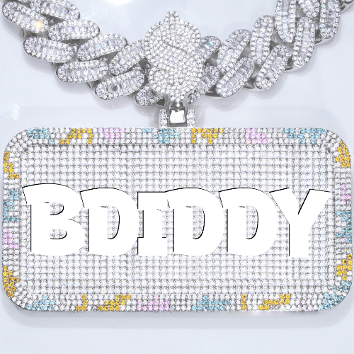 CUSTOM LETTER NECKLACE 3D COLORFUL SQUARE