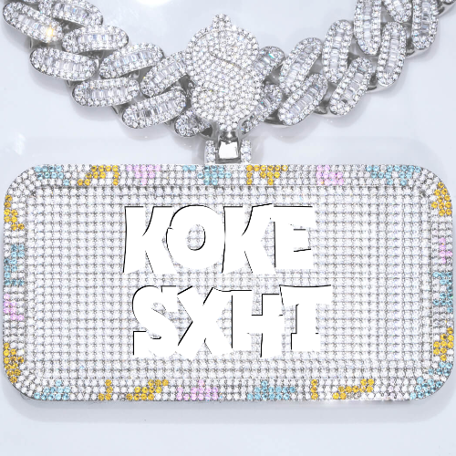 CUSTOM LETTER NECKLACE 3D COLORFUL SQUARE