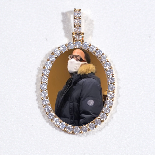3D Oval Custom Picture Pendant