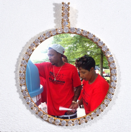 LARGE 3D CIRCLE CUSTOM PICTURE PENDANT