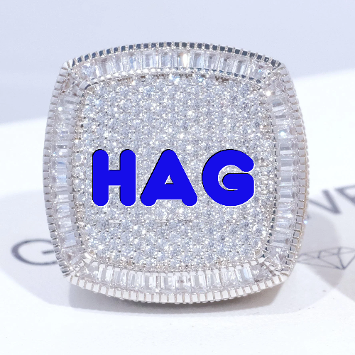 CUSTOM LETTER 3D ICED RING