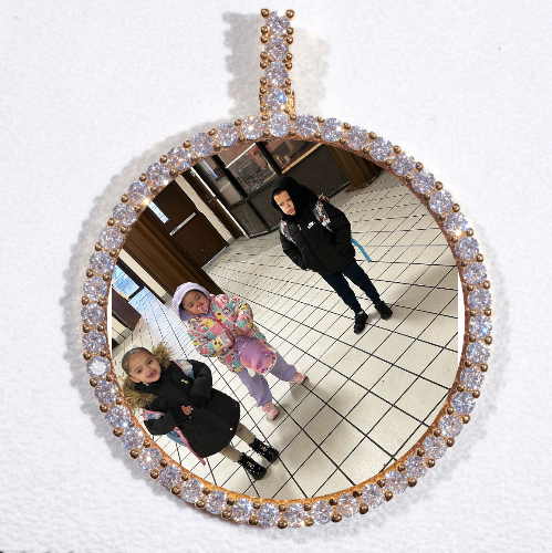 LARGE 3D CIRCLE CUSTOM PICTURE PENDANT