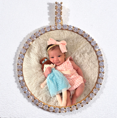 LARGE 3D CIRCLE CUSTOM PICTURE PENDANT