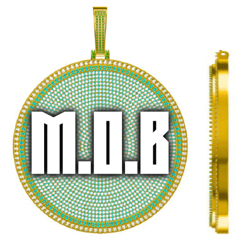 CUSTOM LETTER NECKLACE 3D BIG DISC