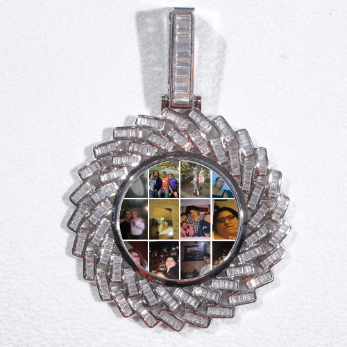 Large 3D Baguette Custom Picture Pendant