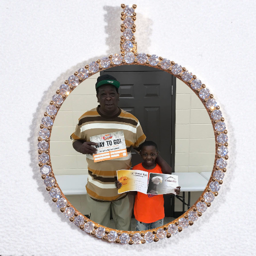 LARGE 3D CIRCLE CUSTOM PICTURE PENDANT