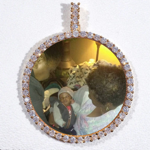 LARGE 3D CIRCLE CUSTOM PICTURE PENDANT