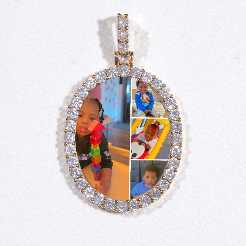 3D Oval Custom Picture Pendant