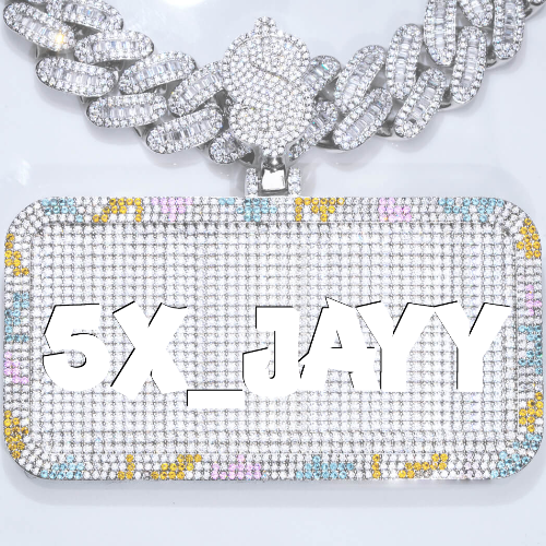 CUSTOM LETTER NECKLACE 3D COLORFUL SQUARE
