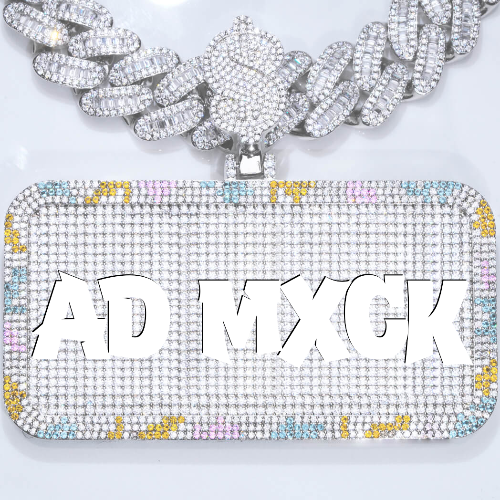 CUSTOM LETTER NECKLACE 3D COLORFUL SQUARE