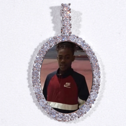 Large 3D Oval Custom Picture Pendant