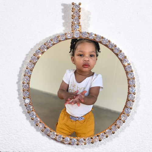 LARGE 3D CIRCLE CUSTOM PICTURE PENDANT
